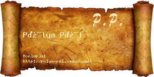Pólya Pál névjegykártya